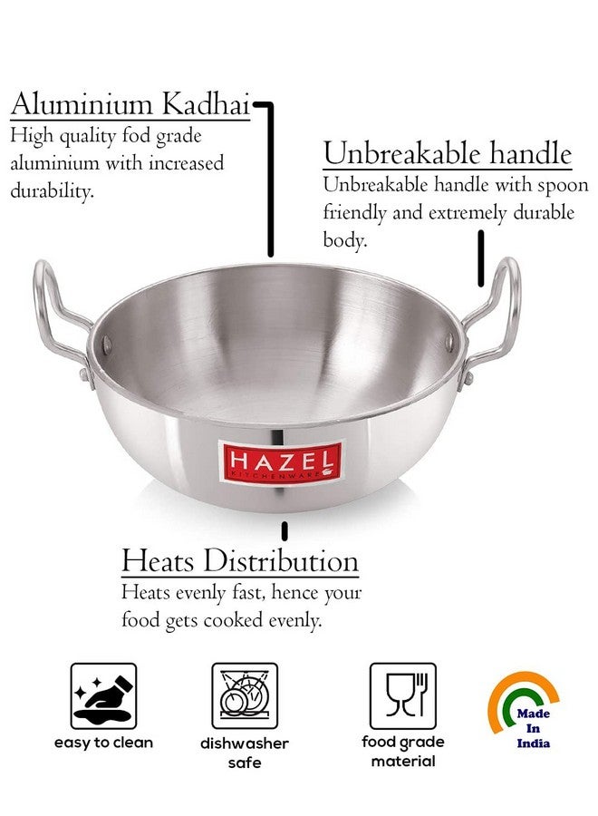 HAZEL 1125 ML Aluminium Kadai 4 mm Kadhai with Handle - Image 5