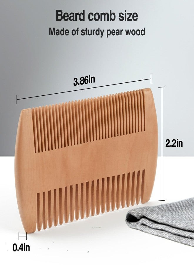 FaHaner Men's Beard Brush Kit with Pearwood Comb and 100% Boar Bristle Beard Brush & Deluxe Pearwood Comb Set for Men, Helps to Shape & Lock in Moisture, Beard Kit, Travel Essentials - Image 5