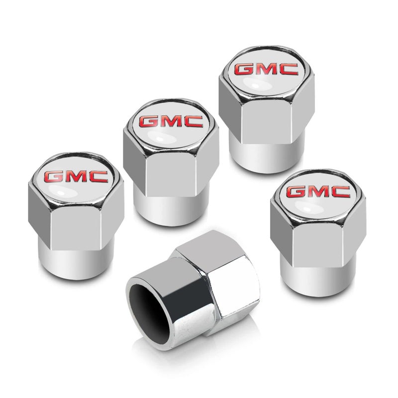 License Frame Inc GMC Logo Chrome Valve Cap Covers