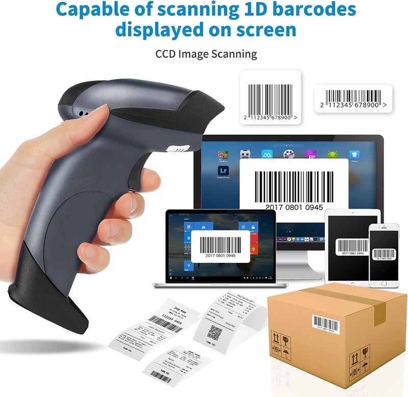 NETUM Bluetooth 1D Barcode Scanner with Stand 2.4G Wireless & Bluetooth & Wired CCD Scanner Gun for Supermarket, Store, Warehouse Handheld Bar Code Reader Work with Windows, Mac,Android, iOS -M6S - Image 5
