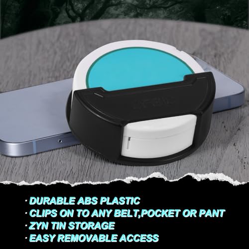 OFBIC Pouch Can Holder for Car & Belt Fits ZYN Standard Can Tins (2.76" Dia x 0.78" Thick), Clips to Belt or Car Sun Visor, Compact Design for Quick Access, Great Gift for Nicotine Pouch Users (Black) - Image 3