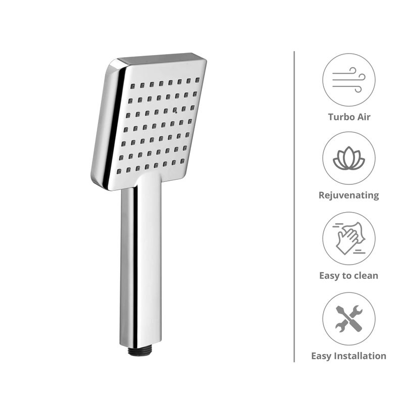 Vaalve Vaalve Telephonic Shower 100 Mm with SS Tube 15 MtrFlexible Hose Pipe and Wall Hook Along With Rubit Cleaning SystemChrome Finish Hand Shower for BathroomHigh Pressure Rain Spray  - Image 2