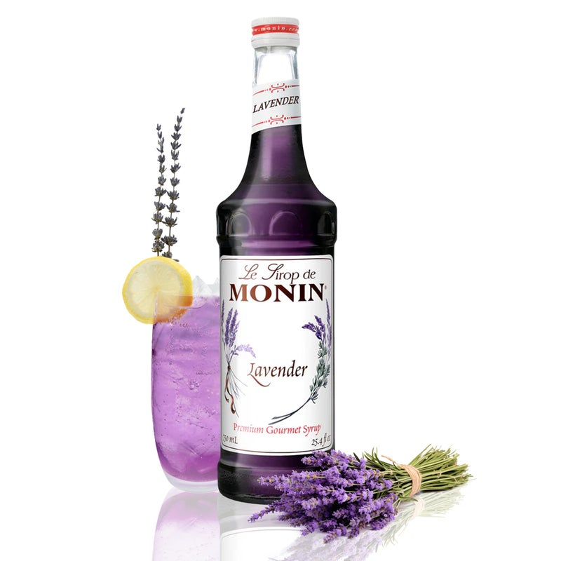 Monin - Lavender Syrup, Aromatic and Floral, Natural Flavors, Great for Cocktails, Lemonades, and Sodas, Non-GMO, Gluten-Free (750 ml) - Image 1
