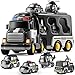 KIZONLY 5 in 1 Police Car Carrier Truck Toy for Kids Ages 48 Police Truck with Light and Sound Transporting Vehicle Boy Trucks Toy Sets Kids Toys 35 Birthday Gifts for Boys Girls Aged 46 57 - Image 2