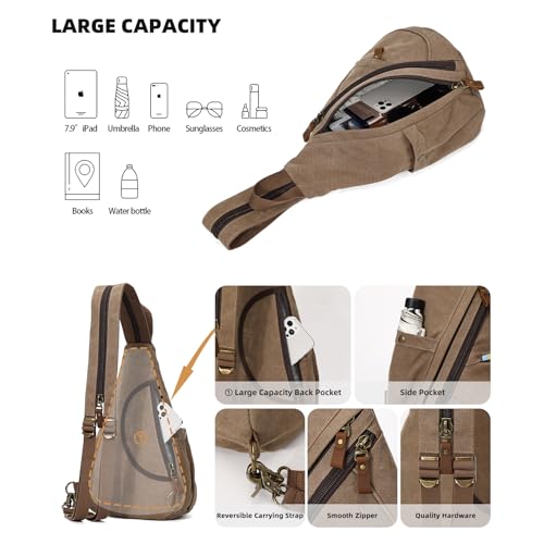 KL928 حقيبة كروس بودي قماش KL928 - حقيبة ظهر صغيرة للرجال والنساء (نسخة كبيرة) - Image 4