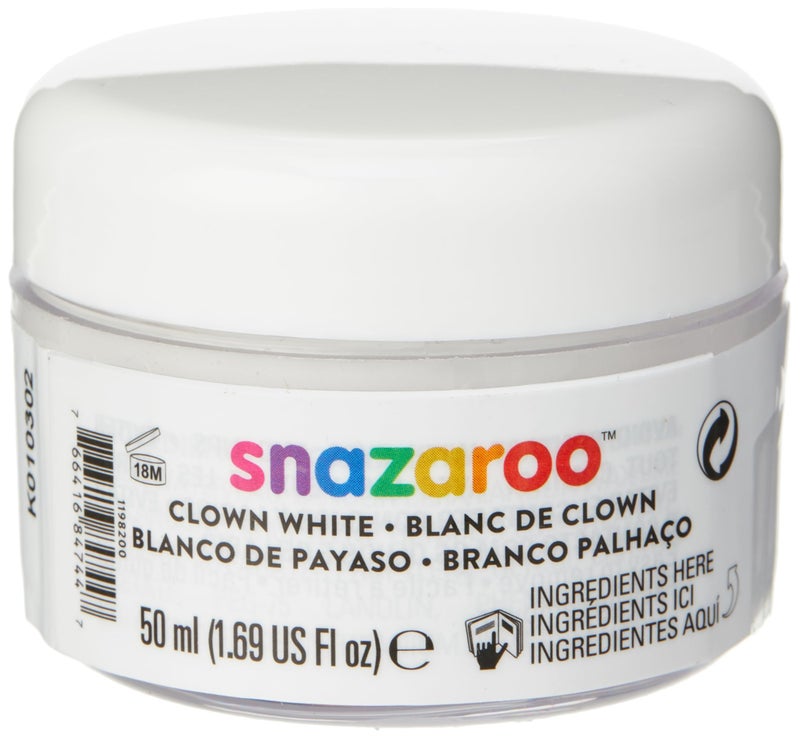Snazaroo Face and Body Paint, Clown White, 50ml - Image 1
