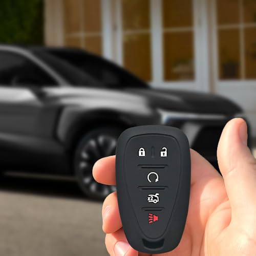 Autobase Silicone Key Fob Cover for Chevy Malibu Camaro Trax Traverse Trailblazer Sonic Cruze Blazer Volt Equinox Spark | Car Accessory for Chevrolet | Key Protection Case 2 Pcs (Black & Purple) - Image 4