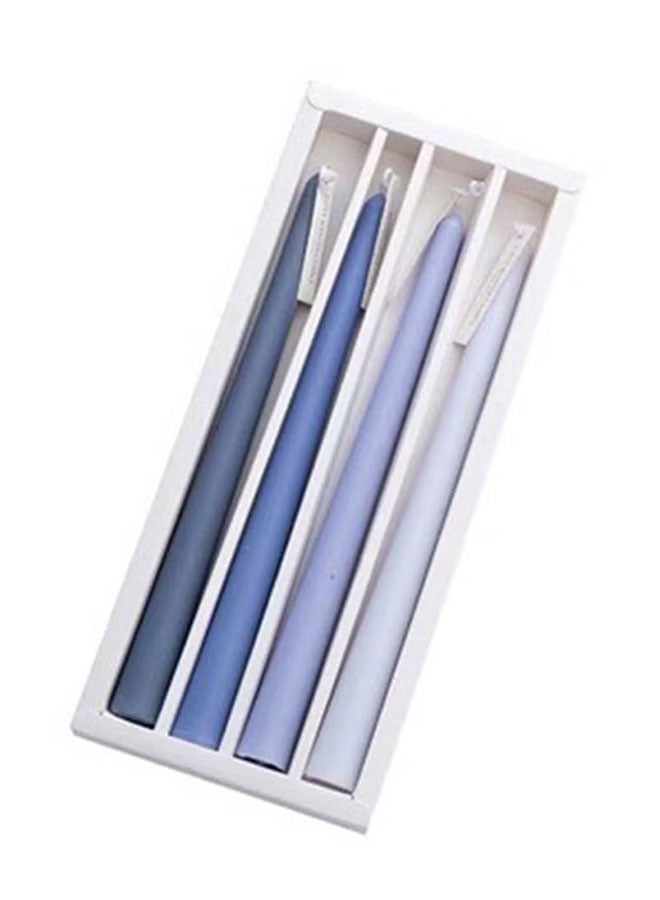 Realfrog 4 Pcs Taper Candles Romantic Rose Scent Scented Blue Gradient Color Scented Smokeless Candle Long Candles Colored Taper Candles for Decor Wedding Festival and Special Occasions 10 Inch  - Image 1