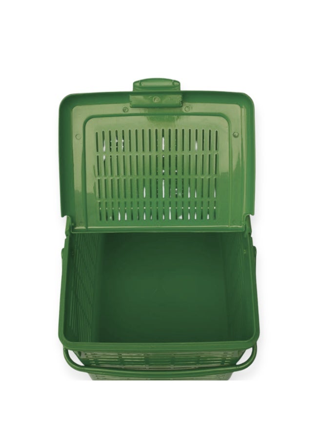 SNH Multi-Purpose Carry Basket with Lid and Handles | Shopping Basket | Picnic Storage Basket | Laundry Carrier | Household Organizer for Fruits, Vegetables, Clothes & Groceries - Image 3