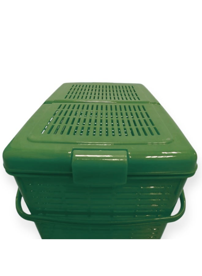 SNH Multi-Purpose Carry Basket with Lid and Handles | Shopping Basket | Picnic Storage Basket | Laundry Carrier | Household Organizer for Fruits, Vegetables, Clothes & Groceries - Image 4