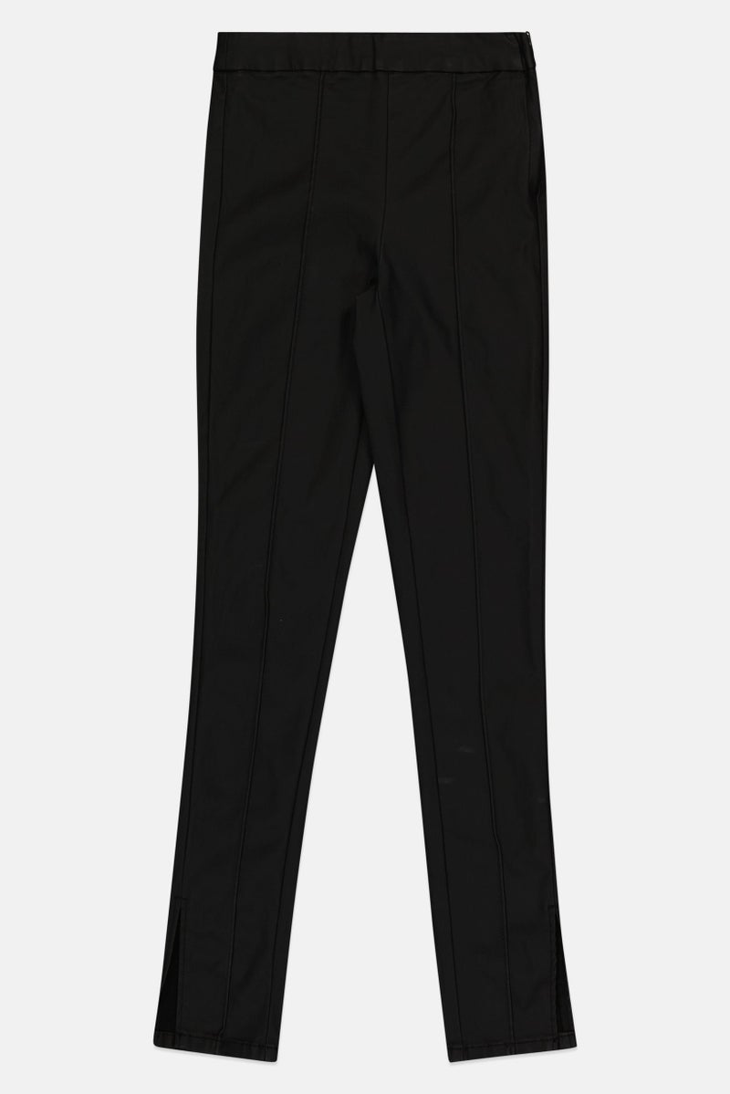 promod Women Skinny Fit Solid Stretchable Skinny Pants, Black - Image 3