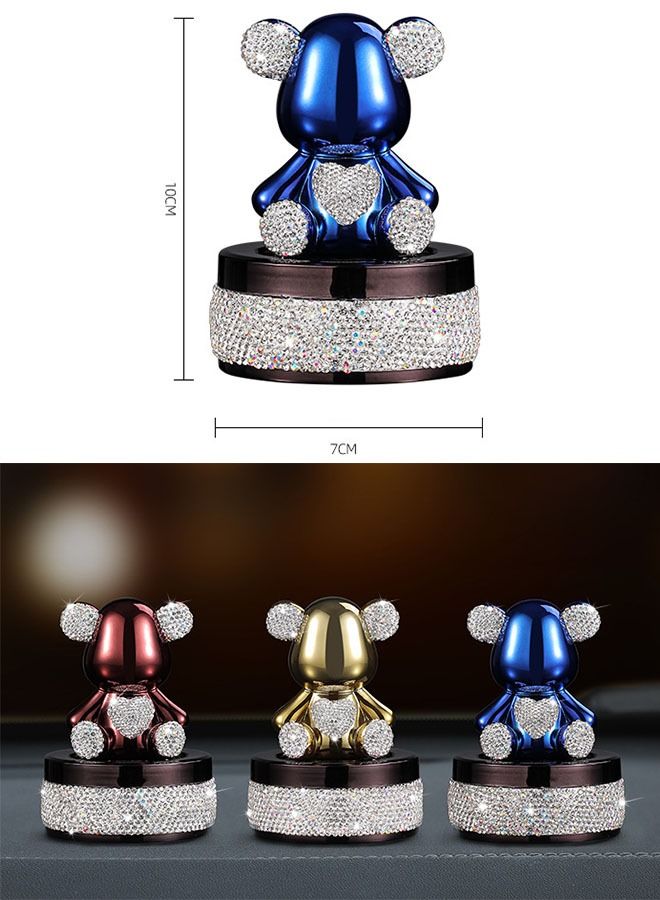 ZCM-HAPPY Diamond-studded Bear Car Aroma Diffuser Ornament (Blue)  - Image 3