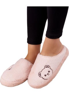 Liger Closed Front Teddy Bear Printed Plush Women's Home Slippers Powder  - Image 2