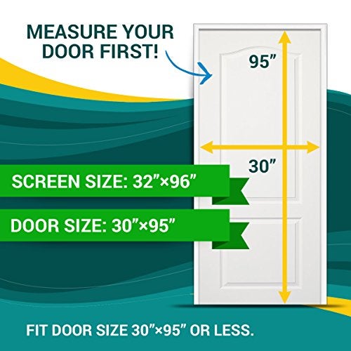 DOOREASY Magnetic Screen Fits Tall Single Doors Screen Door, Full Frame Loop Sewn Polyester Mesh Instant Screen(Fits Doors Up to 30"x95") - Image 2