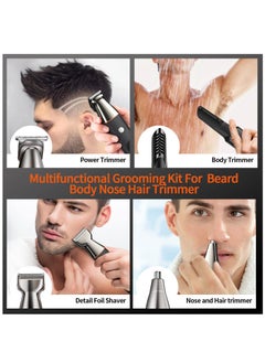 UFREE 5 in 1 Hair Clippers for Men, Professional T-Blade Trimmer, Electric Foil Shaver, Nose Hair Trimmer, Cordless, LCD Display, Grooming Kit  - Image 3