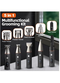 UFREE 5 in 1 Hair Clippers for Men, Professional T-Blade Trimmer, Electric Foil Shaver, Nose Hair Trimmer, Cordless, LCD Display, Grooming Kit  - Image 2