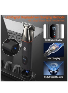 UFREE 5 in 1 Hair Clippers for Men, Professional T-Blade Trimmer, Electric Foil Shaver, Nose Hair Trimmer, Cordless, LCD Display, Grooming Kit  - Image 4