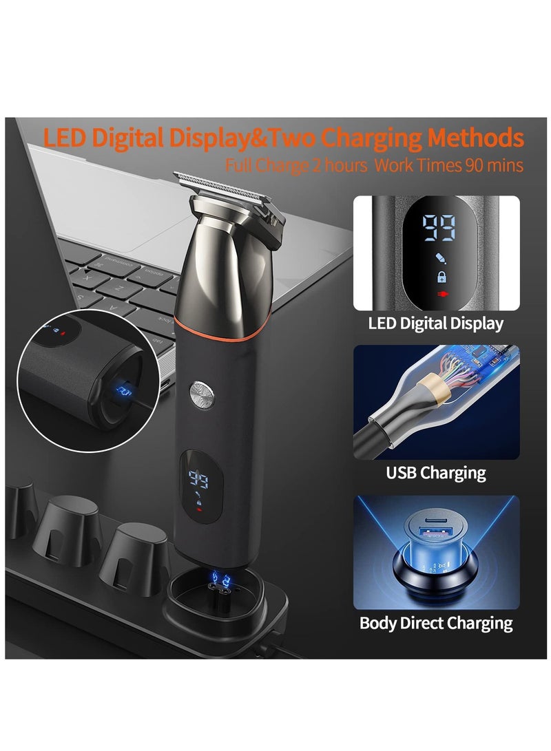 UFREE 5 in 1 Hair Clippers for Men, Professional T-Blade Trimmer, Electric Foil Shaver, Nose Hair Trimmer, Cordless, LCD Display, Grooming Kit - Image 4
