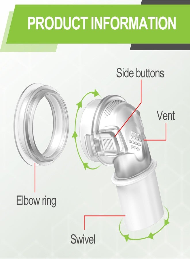 MEDICOLOR 2PCS Elbow Connector for Airfit F30i P30i N30i Swivel Elbows, Quick-Release & Rotatable, Enhanced Comfort and Flexibility - Image 2