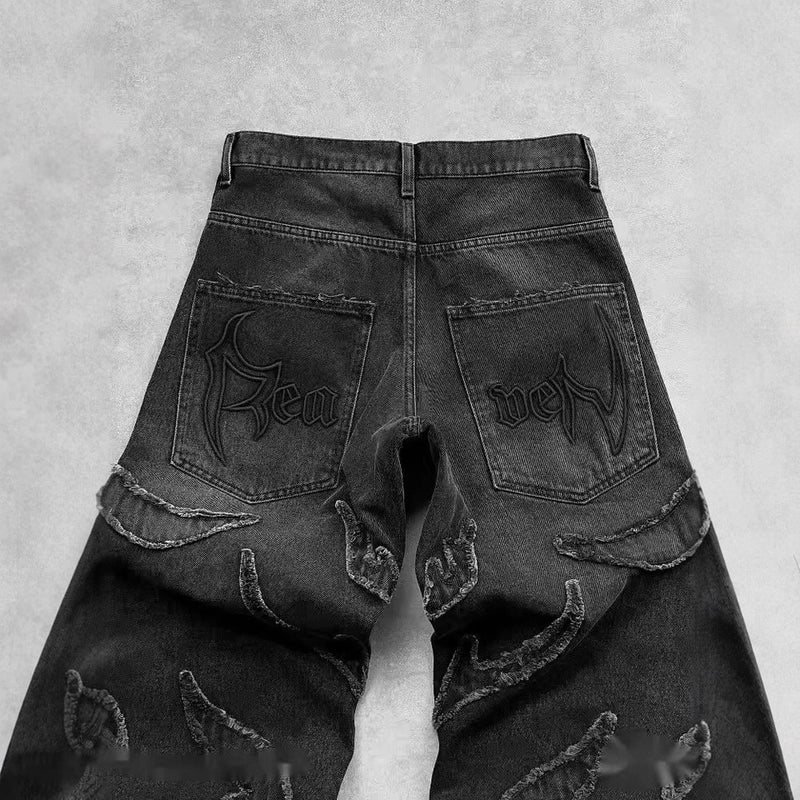 Unisex Classic Denim Jeans Loose Fit Daily Outdoor Wear - Image 3