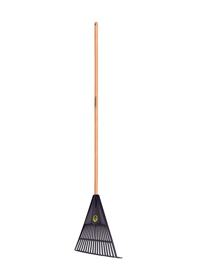TRAMONTINA Black Plastic Garden Rake with 18 Teeth and 120cm Wood Handle - Image 1