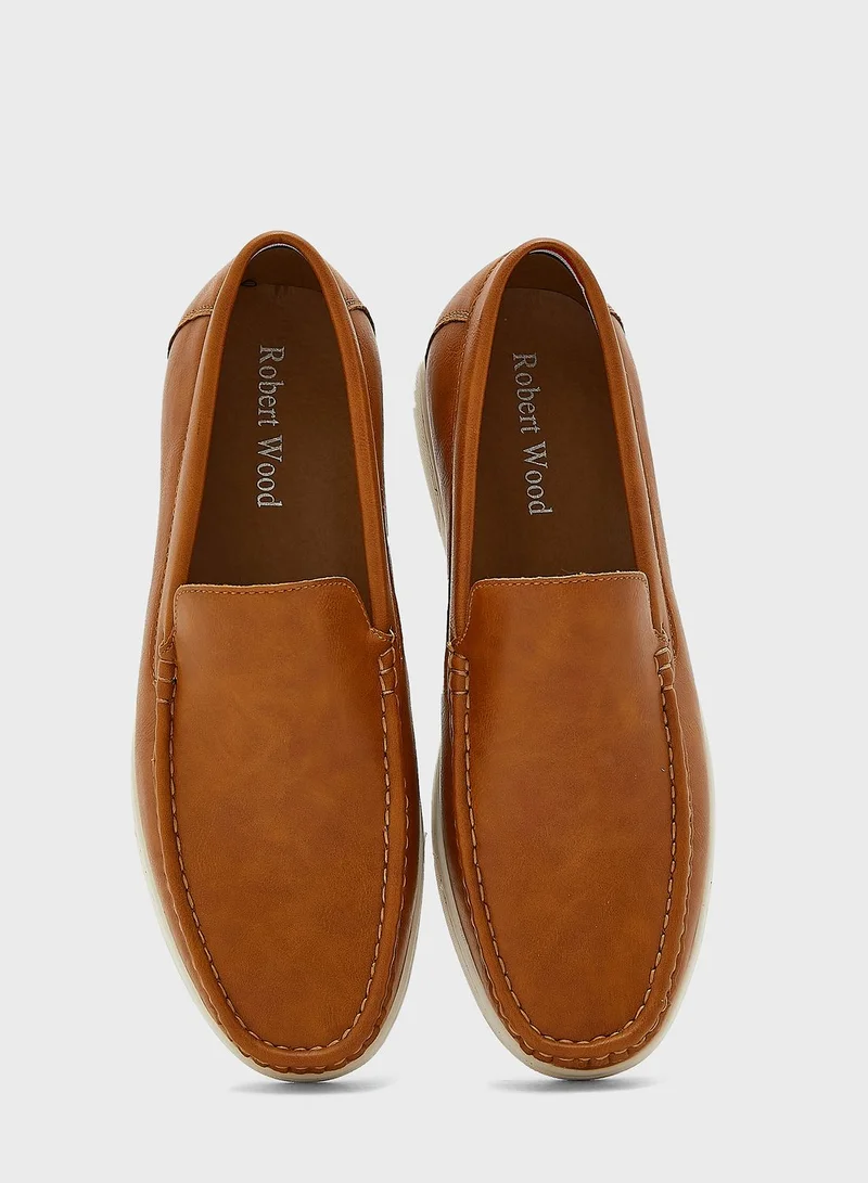 Robert Wood Faux Leather Casual Slip Ons