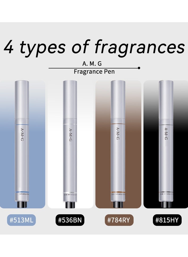 A.M.G 4 kinds of fragrance, 4 pieces of A.M.G fragrance pen set, unisex perfume gel, 3 ml perfume pen, natural and fresh, long-lasting fragrance, high-end portable - Image 1