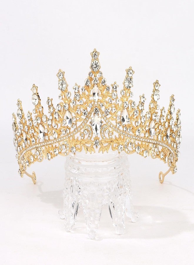 Semato Gold Crown for Women Baroque Vintage Gold Tiaras with Gemstones for Prom Birthday Party Quinceanera Pageant Halloween Costume Headpieces - Image 4