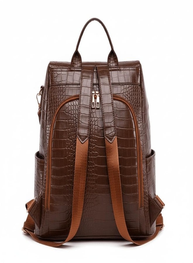 MUCHOVA Women Casual Backpack for College | Stylish Travel Daily Use Bag for Girls | Lightweight Office Backpack for Women (Chocolate) - Image 2