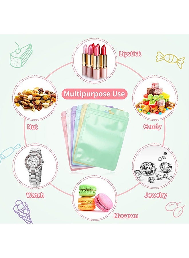 60 Pcs Resealable Flat Clear Candy Color Food Storage Ziplock Bag, Safety Non Toxic Food Grade PET Plastic Packaging Pouch, Multi Use Bag for Card Cosmetic Candies Ect (Mix Color) - Image 4