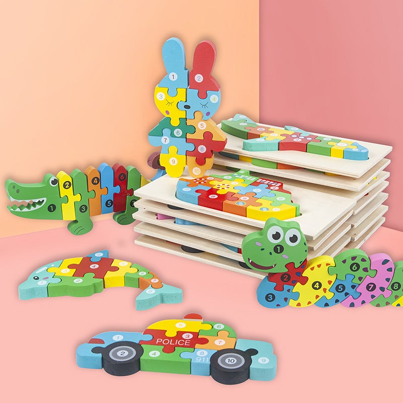 There Are Cpc Wooden Kindergarten Children'S 3D Three-Dimensional Puzzle Educational Toys Early Childhood Education Wooden Puzzle - Image 3