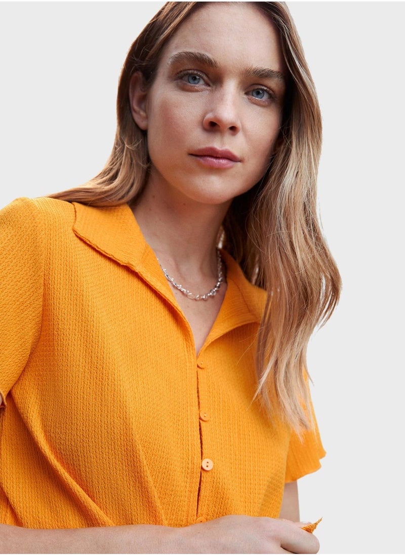 MANGO - Polo Neck Tie Detail Top - Image 1