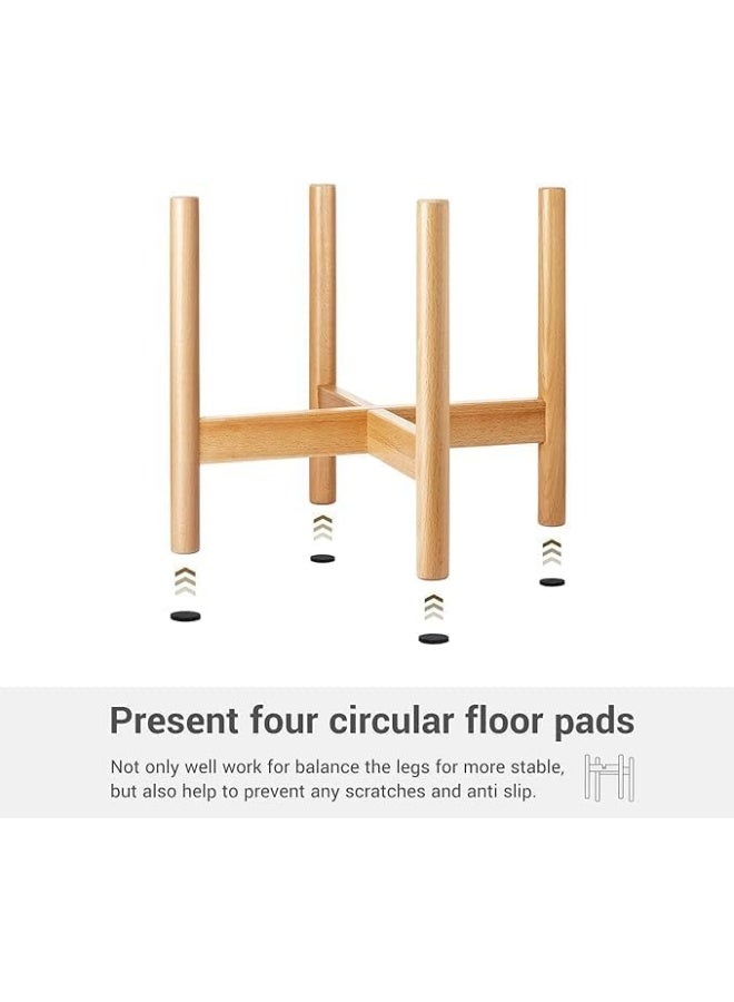 Horoof Home حامل نباتات خشبي حديث من هروف هوم®، 30x30x30 سم، تشطيب طبيعي - تصميم أنيق وبسيط لزرع النباتات الداخلية - Image 2