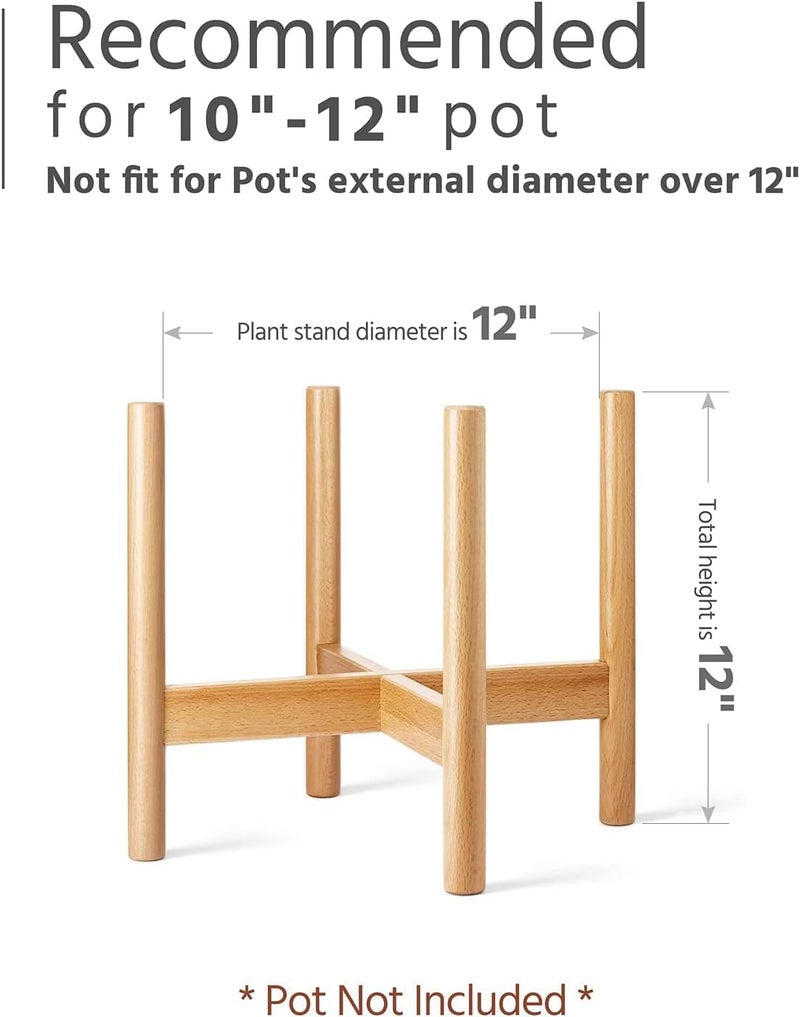 Horoof Home حامل نباتات خشبي حديث من هروف هوم®، 30x30x30 سم، تشطيب طبيعي - تصميم أنيق وبسيط لزرع النباتات الداخلية - Image 3
