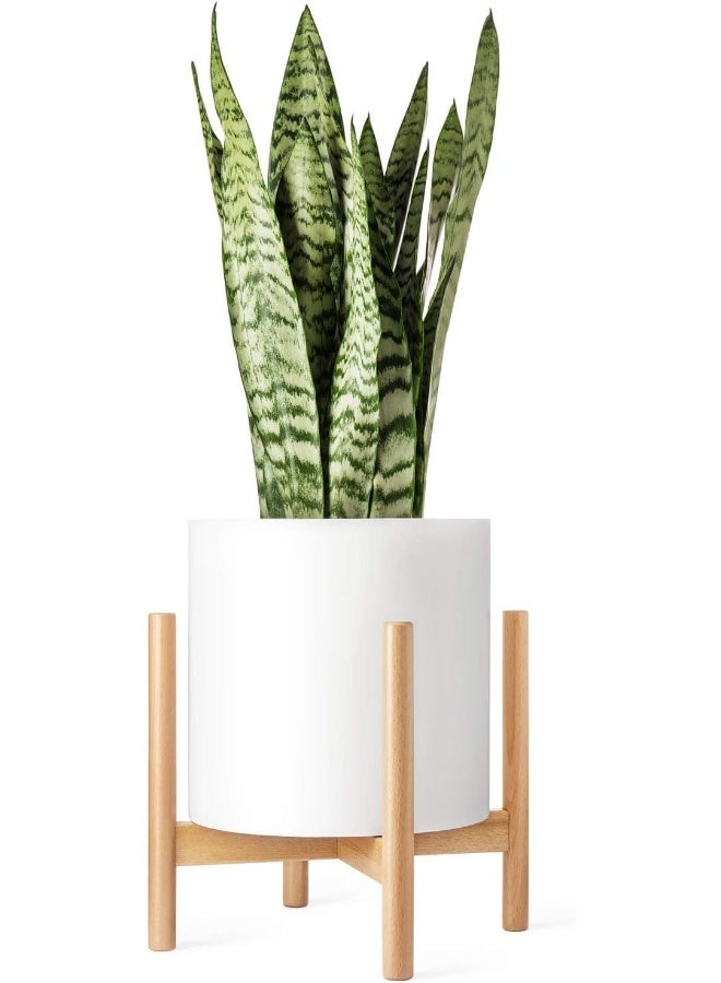 Horoof Home حامل نباتات خشبي حديث من هروف هوم®، 30x30x30 سم، تشطيب طبيعي - تصميم أنيق وبسيط لزرع النباتات الداخلية - Image 1