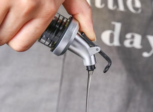 Black Olive Plastic Oil Dispenser Bottle, Nozzle, Oil Pour Spouts, Olive Oil Vinegar Wine Dispenser with Leak-Proof Cap,Oil Bottle Stopper for Kitchen, Restaurants, Bars, Coffee Shops (Pack of 5) - Image 2