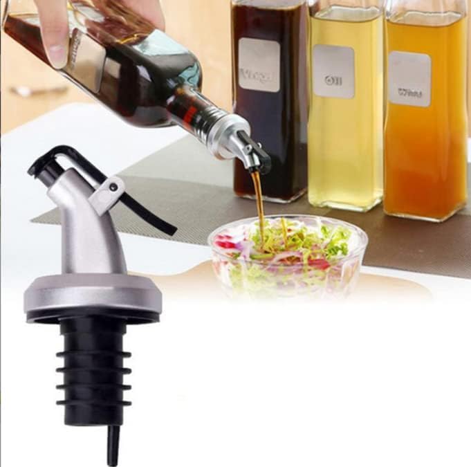 Black Olive Plastic Oil Dispenser Bottle, Nozzle, Oil Pour Spouts, Olive Oil Vinegar Wine Dispenser with Leak-Proof Cap,Oil Bottle Stopper for Kitchen, Restaurants, Bars, Coffee Shops (Pack of 5) - Image 3