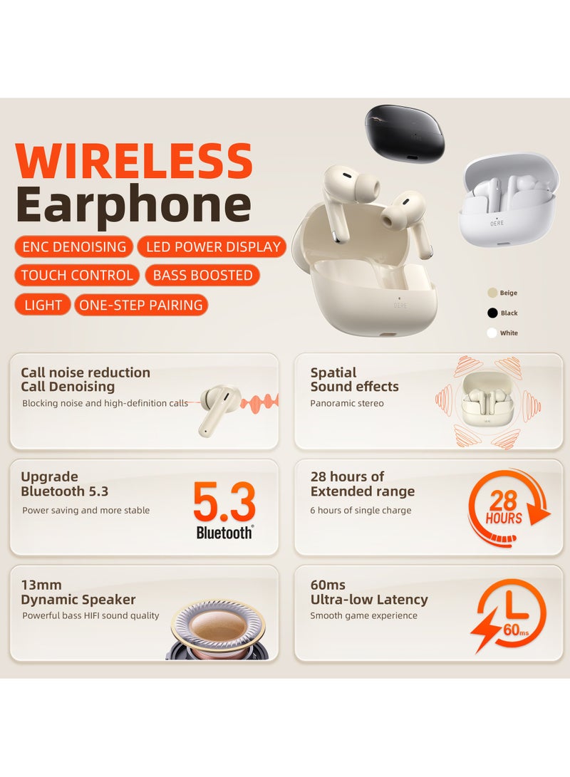 general QERE E38 Earphones TWS True Stereo Waterproof In-Ear Earbuds Sports Wireless Earphones Wireless Earbuds - Image 3