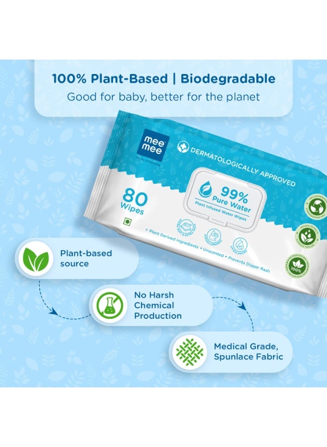 Mee Mee Pure Water Wet Wipes with Lid (240 pcs) – Wet wipes combo | Unscented, Plant Derived | Super Thick wipes | Exrtra Gentle -Pack of 3 | Pack With Lid - Image 3