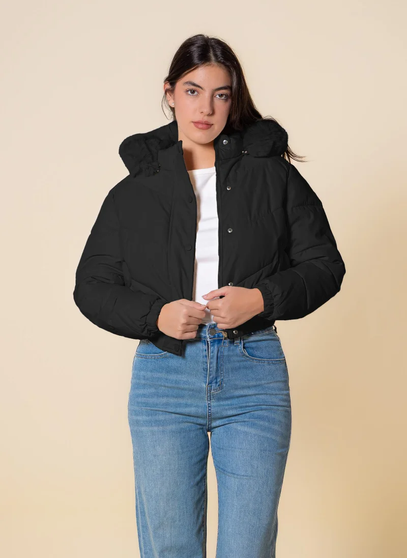 شايبس جاكيت منتفخ بتفاصيل مقصوصة