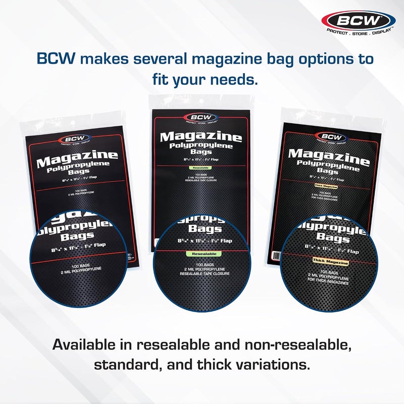 بي سي دبليو أكياس مجلات BCW 1-MAG-Thick – سميكة - Image 5