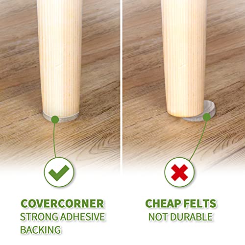 COVERCORNER Felt Furniture Pads for Hardwood Floors 48 PCS, Furniture Pads, Floor Protectors for Hardwood Floors, Felt Pads for Furniture, Round, Beige - Image 5