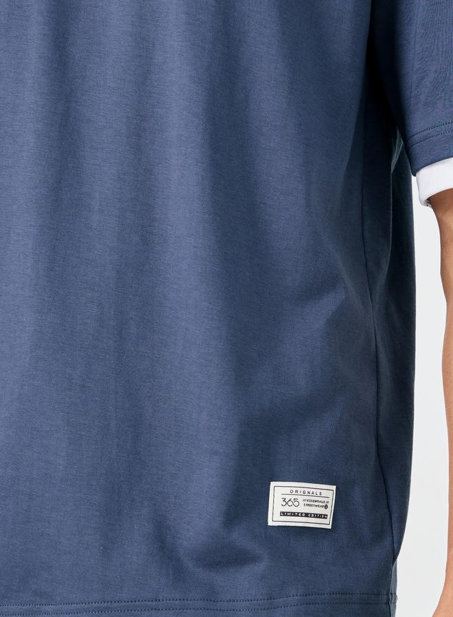 Styli Contrast Trim Pure Cotton Oversized T-Shirt - Image 3