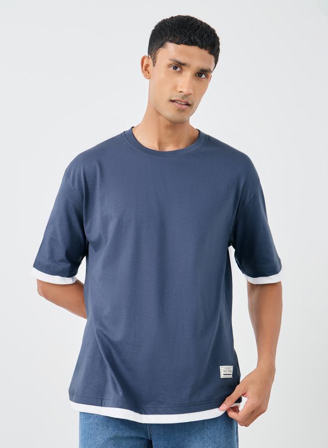 Styli Contrast Trim Pure Cotton Oversized T-Shirt - Image 1