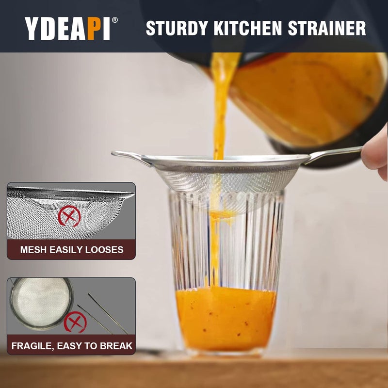 Ydeapi Fine Mesh Small Strainer 2.7 Inch, Metal Mini Sieve with Sturdy Handle, Stainless Steel Strainer for Tea, Juice, Coffee, Matcha Powder, Cocktail, Powdered Sugar - Image 4