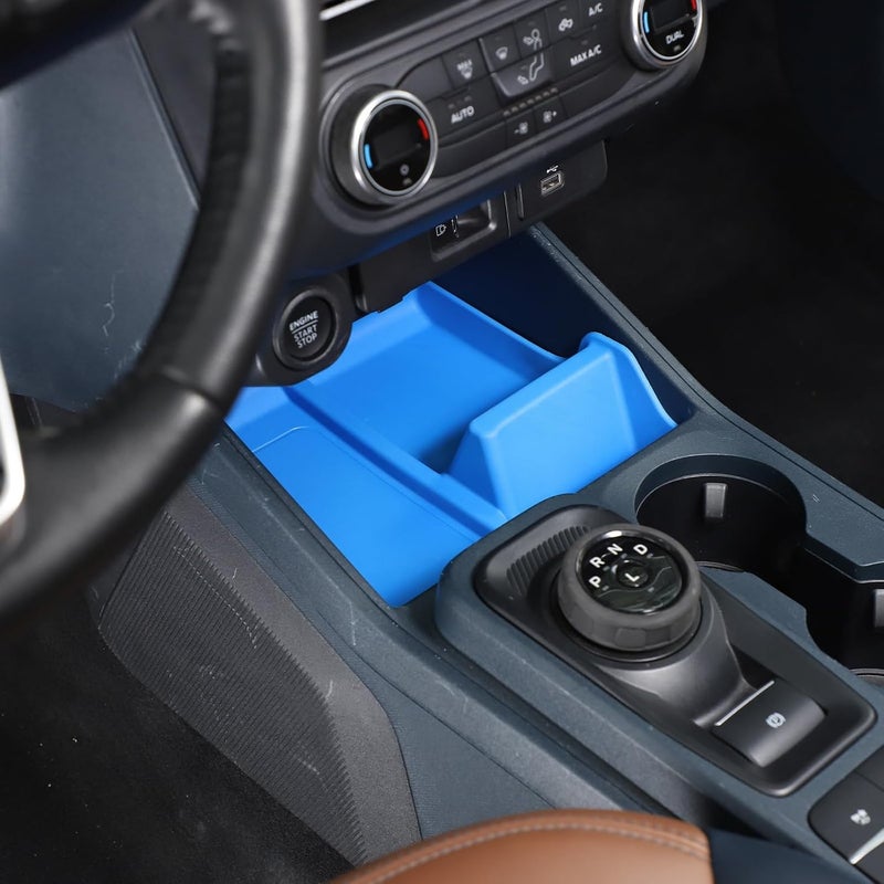 Daeiclru Center Console Organizer Compatible with Ford Maverick 2022-2024 & 2025 Maverick XL/XLT, Central Control Groove Shock Pad Organizer Tray Insert Tray Gear Shift Secondary Storage Box (Blue) - Image 4