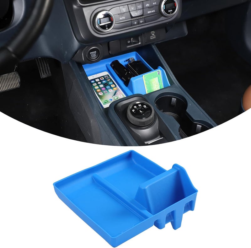 Daeiclru Center Console Organizer Compatible with Ford Maverick 2022-2024 & 2025 Maverick XL/XLT, Central Control Groove Shock Pad Organizer Tray Insert Tray Gear Shift Secondary Storage Box (Blue) - Image 1