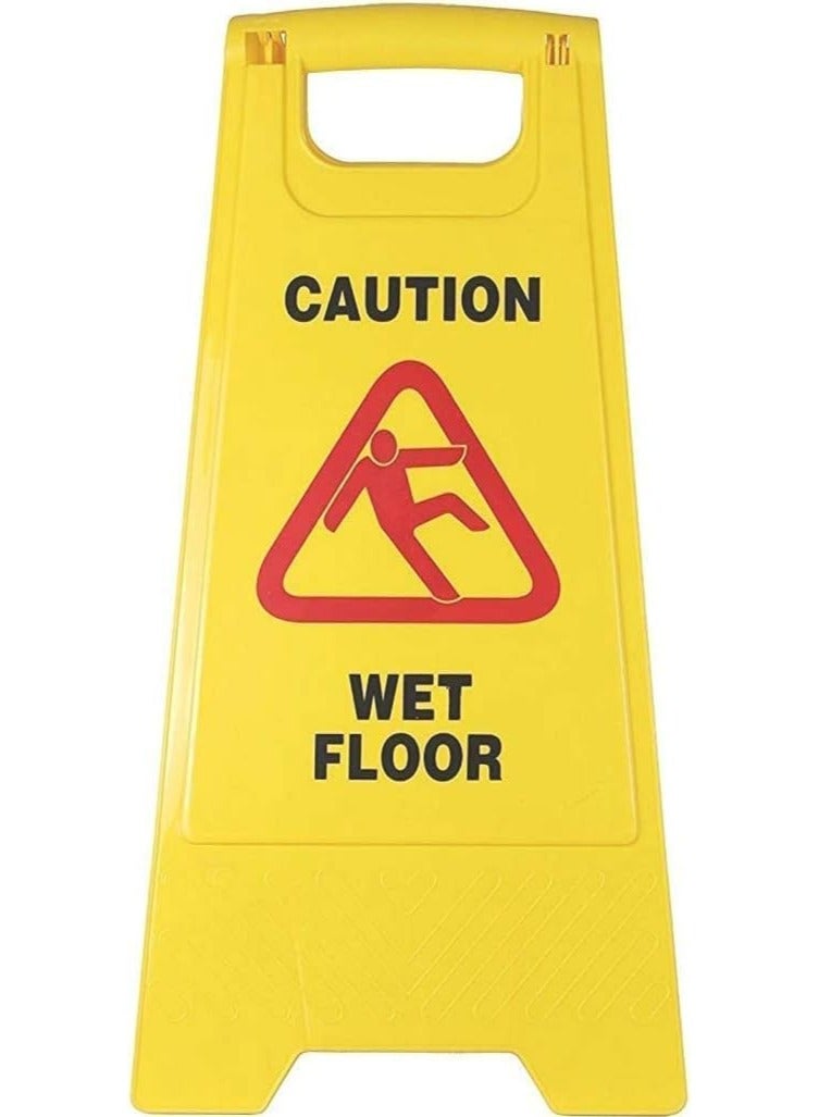 معرض الأعياد لوحة تحذير صفراء للأرضيات الرطبة | علامة أمان محمولة قابلة للطي على الوجهين في الهواء الطلق - Image 2