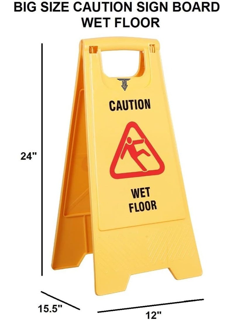 معرض الأعياد لوحة تحذير صفراء للأرضيات الرطبة | علامة أمان محمولة قابلة للطي على الوجهين في الهواء الطلق - Image 4