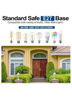 SP SUPER POWER  Outdoor Plastic Post Lights, Exterior Lamp Post Light Fixture with E27 Socket, White Waterproof Post Lantern with Clear Lampshade, Pillar Outside Lighting for Garden, Patio, Pathway  - Image 4